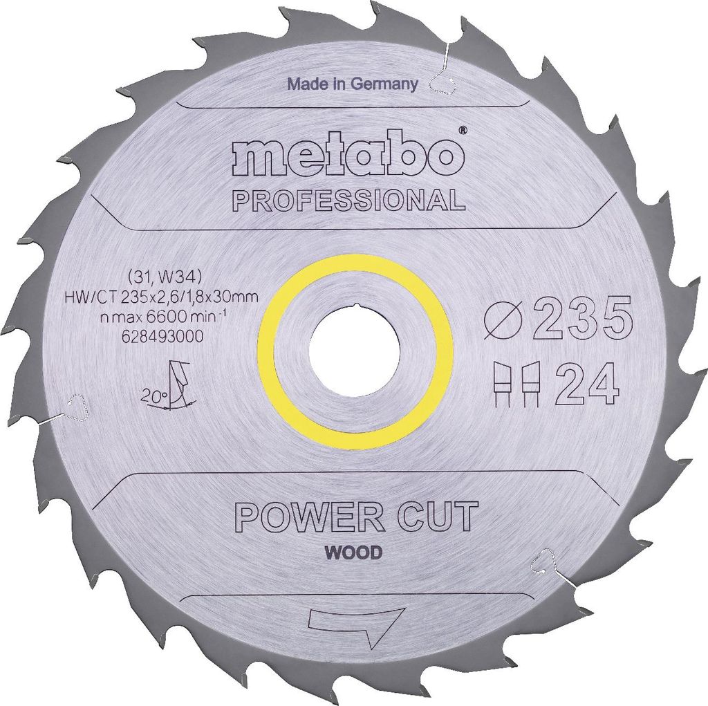 Metabo Sägeblatt power cut wood - professional, 235x30, Z24 WZ 20°
