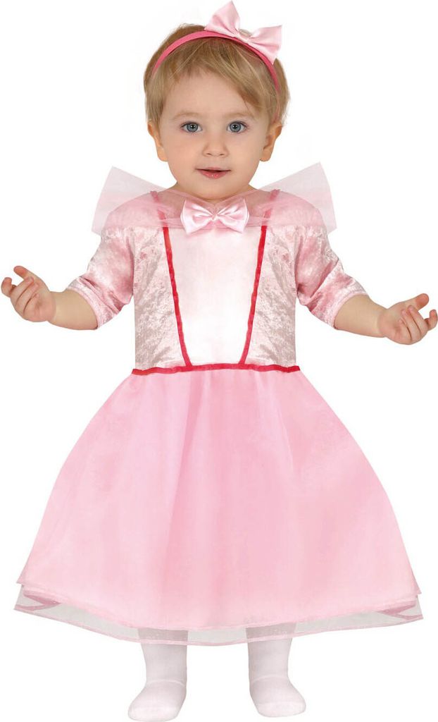 Prinzessin Kleiderträume Rosa Baby Outfit Haarreif Krone Feen Karnevalsfeier Royals Mode Kinder, Größe: 92/98 Farbe: Pink