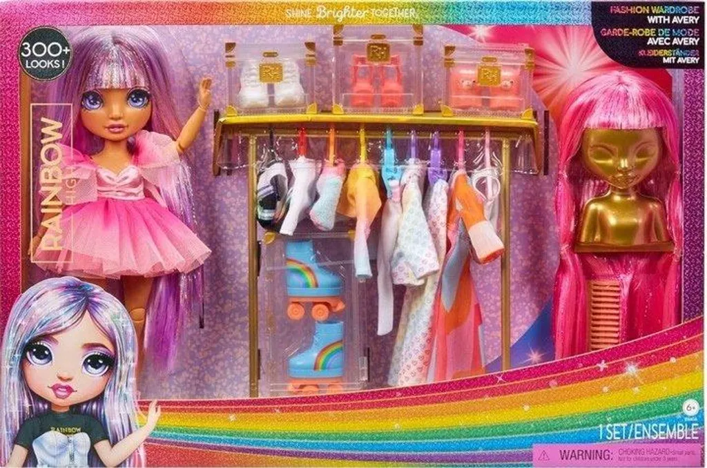 Rainbow High Fashion Rack Doré 428268 avec Cintres pour Tenues Deluxe