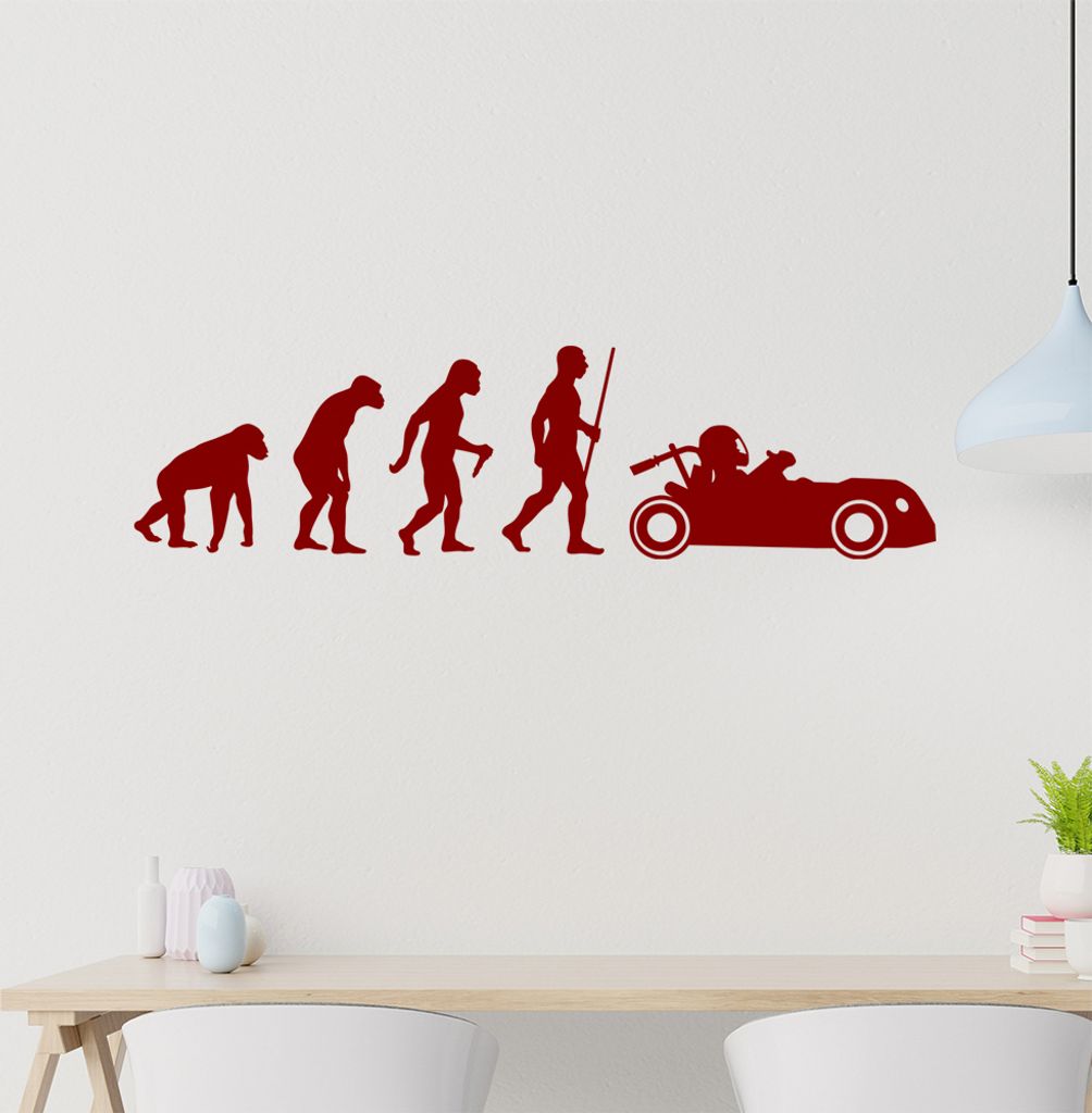 Kartsport fahren Evolution Wandtattoo Wandaufkleber Wall Sticker - Dekoration, Küche, Wohnzimmer, Schlafzimmer, Badezimmer