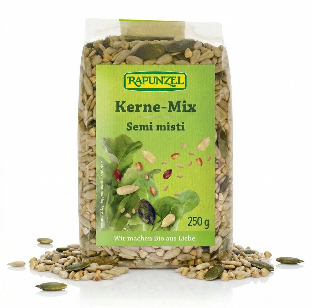 Rapunzel 194008, Kürbiskerne, 250 g, 481 kcal, 2306 kJ, 24,5 g, 40 g