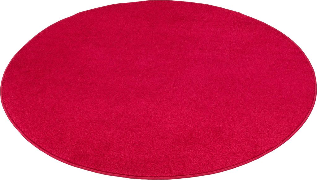 Velours Kinderteppich Joy Kids Rot Rund, Größe:160 cm Rund
