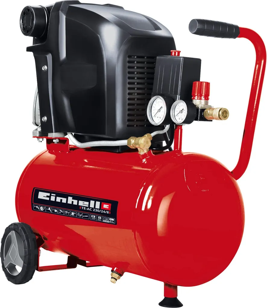 Compresseur Einhell 1500W avec débit de 230 l/min et cuve de 24 litres