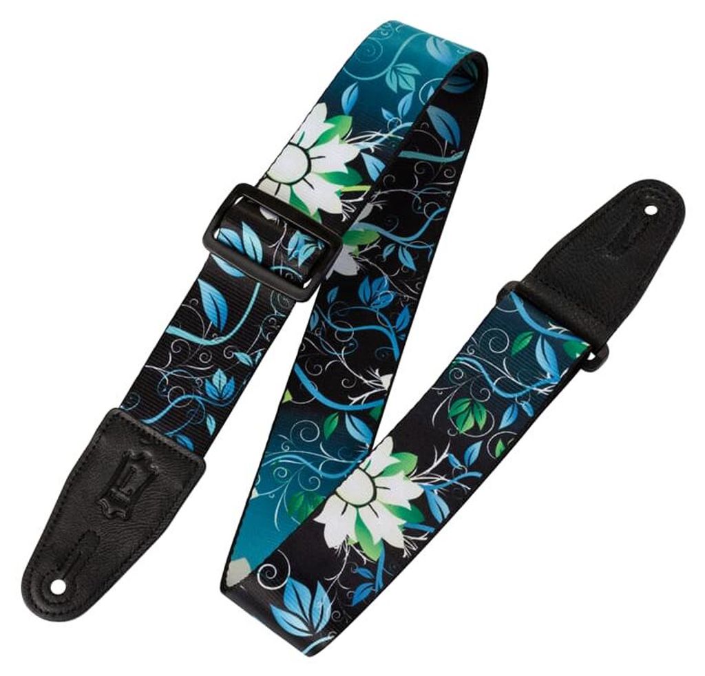 Levys Leathers MPD2-038 2" Harmony Polyester Guitar Strap Blue Flower