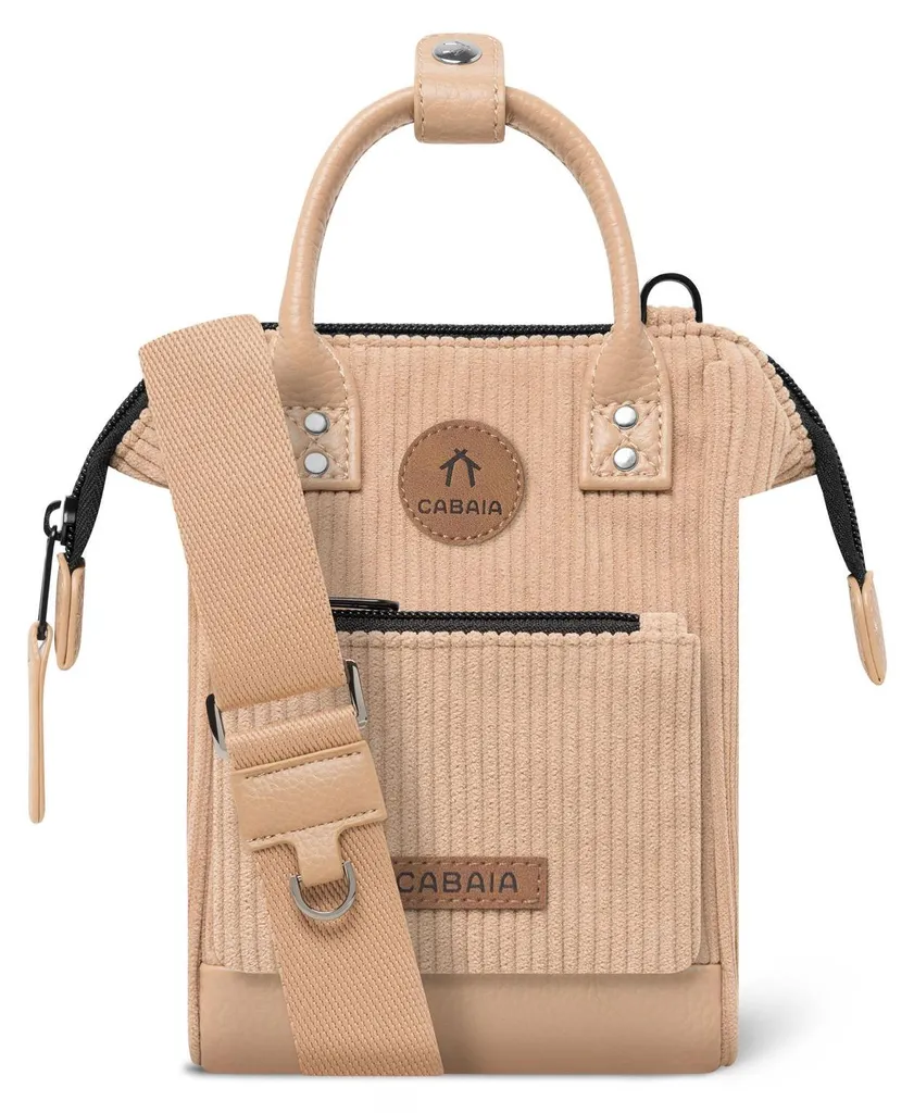 Sac Bandoulière Luxor Cabaia Nano en Velours Beige Recyclé et Durable