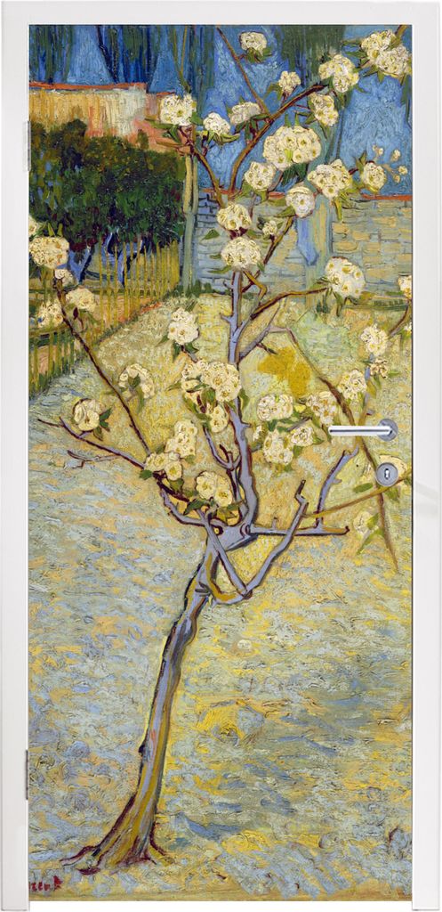 MuchoWow Türtapete Selbstklebende Türfolie Blühender Birnbaum - Vincent van Gogh 95x235 cm Türposter Türaufkleber Klebefolie Türklebefolie ...