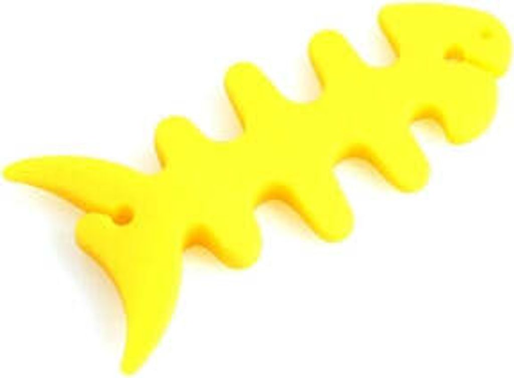 SYSTEM-S Kabelmanager Wrap Kabelaufroller Fischform Silikon Aufwickler Kabelschutz für Kopfhörer, Gelb