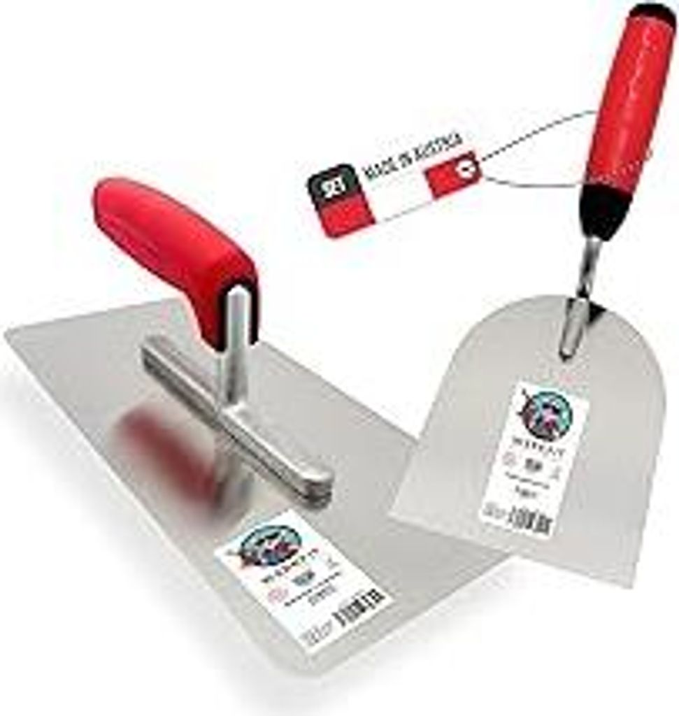 Glättekelle 280x130mm - Rostfreie Glättspachtel aus Edelstahl -Ergonomische Putzspachtel mit Softgriff - Hochwertige Traufel in Österreich produ...