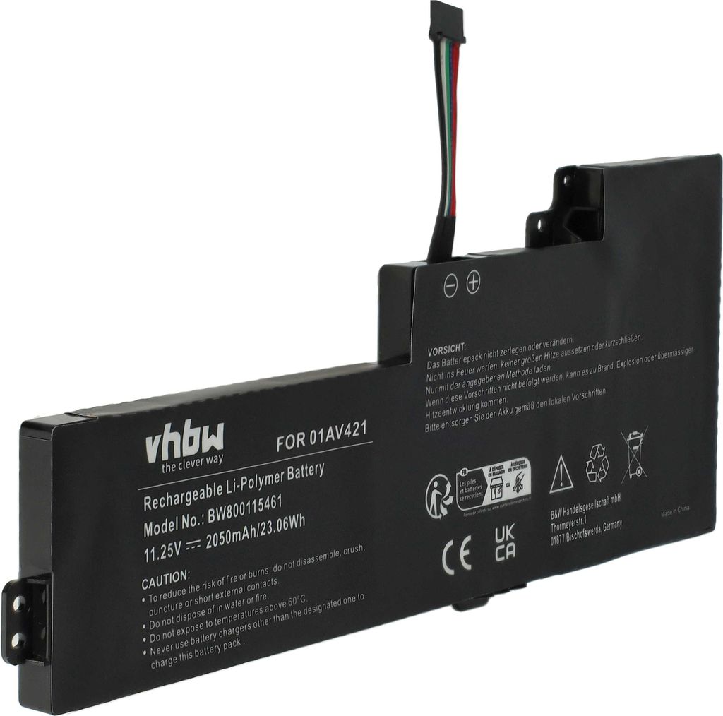 vhbw Akku kompatibel mit Lenovo ThinkPad T470 20HDA004CD, Produktbild 
