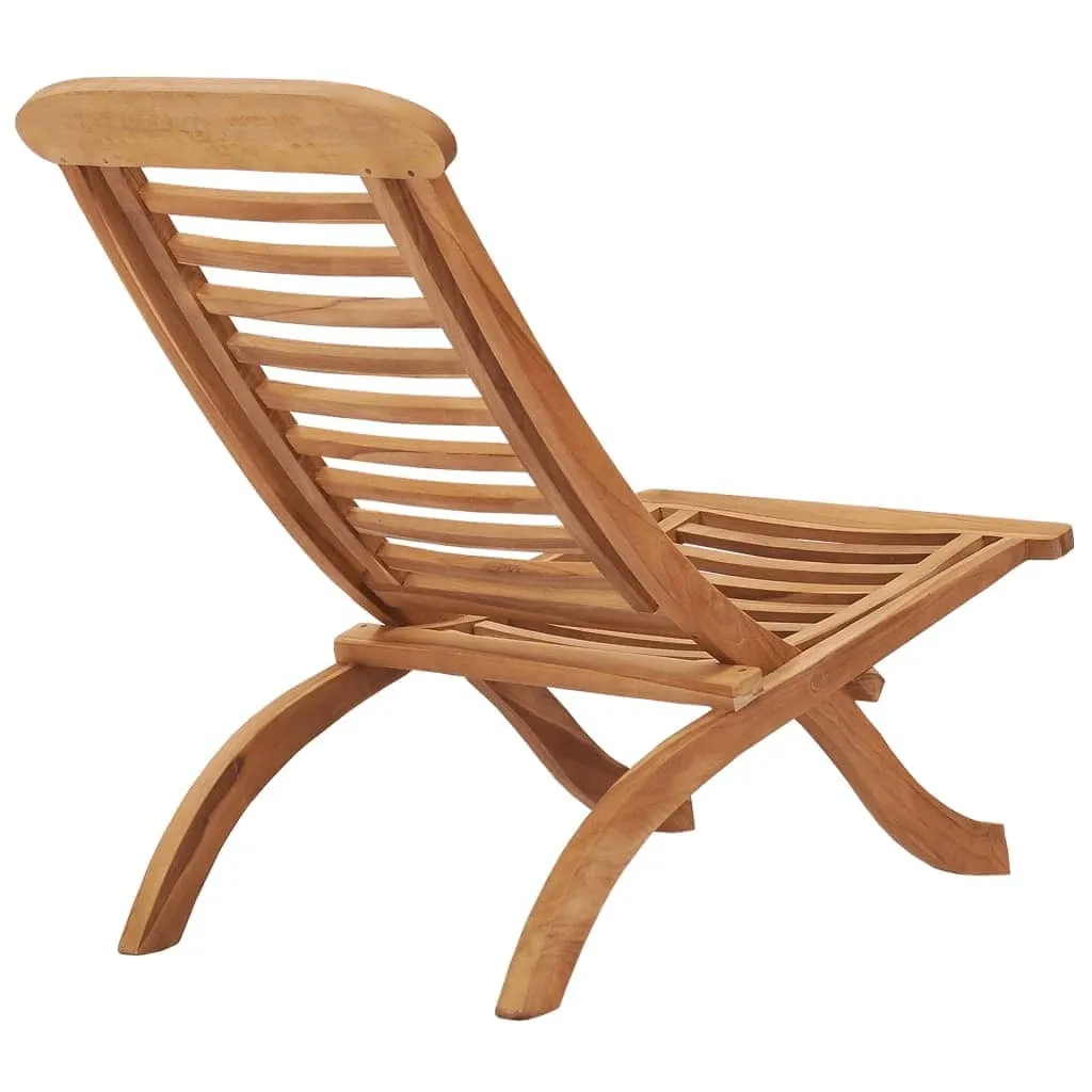 Chaise de jardin pliante météo-résistante en teck pour extérieur - 3