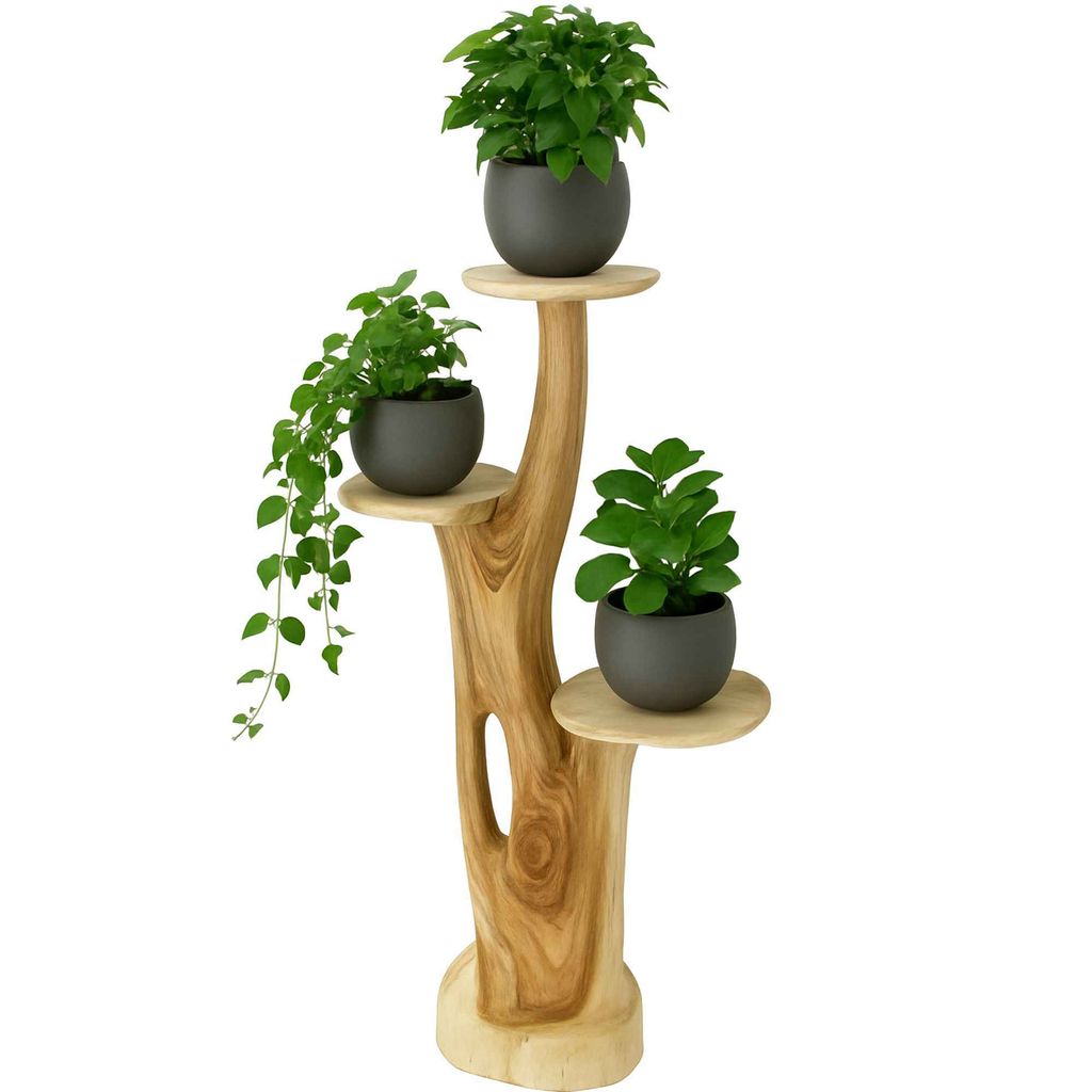 Blumenständer mit 3 Ablagen Blumenpodest Pflanzenständer Produktbild 