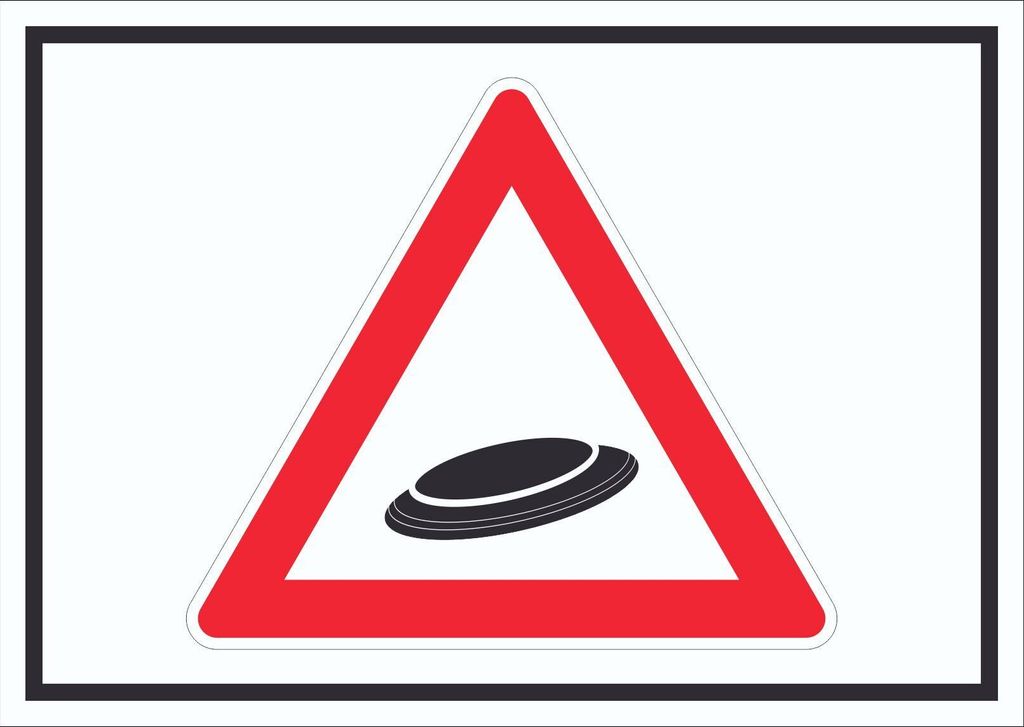 Achtung Frisbee Schild Symbol A0 (841x1189mm)
