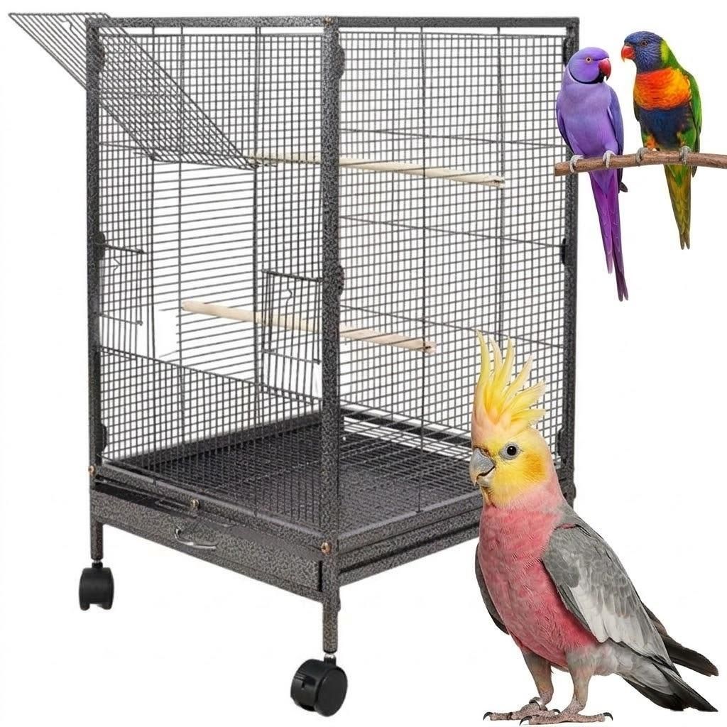 Große Vogelvoliere aus Metall 80 cm, Käfig für exotische Produktbild 