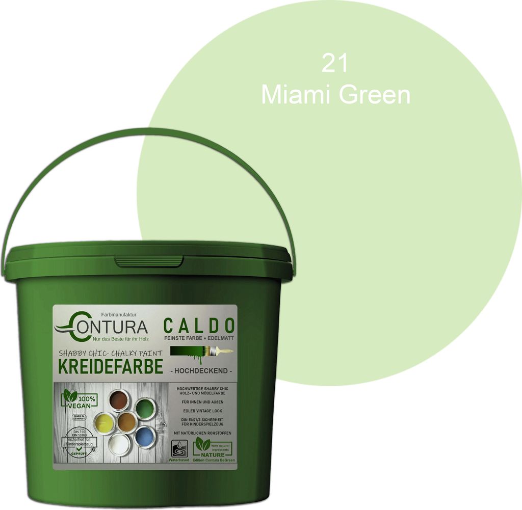 Contura BeGreen 1Kg. Kreidefarbe Shabby Chic Möbellack - 21 Miami Green