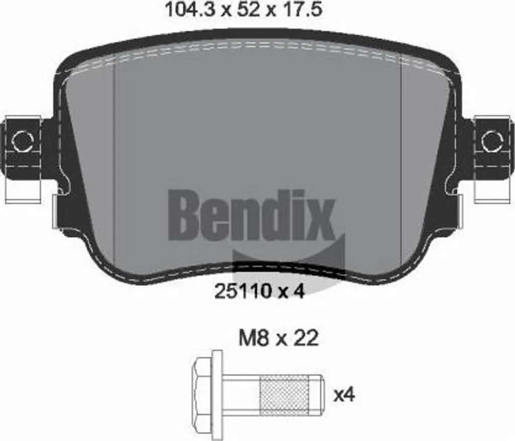 Plaquettes de Frein BENDIX BPD1511 pour Audi A1 GB et VW Polo AE
