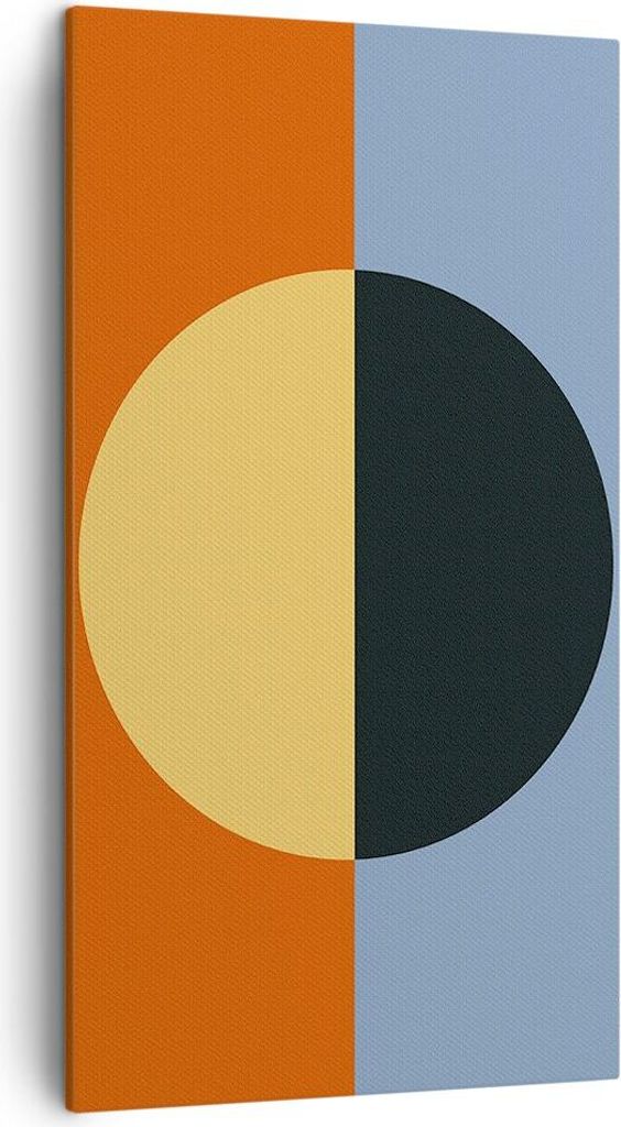 Bild auf Leinwand - Leinwandbild - Einteilig - Abstraktion Halbkreis Kontrast - 45x80cm - Wand Bild - Wanddeko - Wandbilder - Leinwanddruck - Bilde...