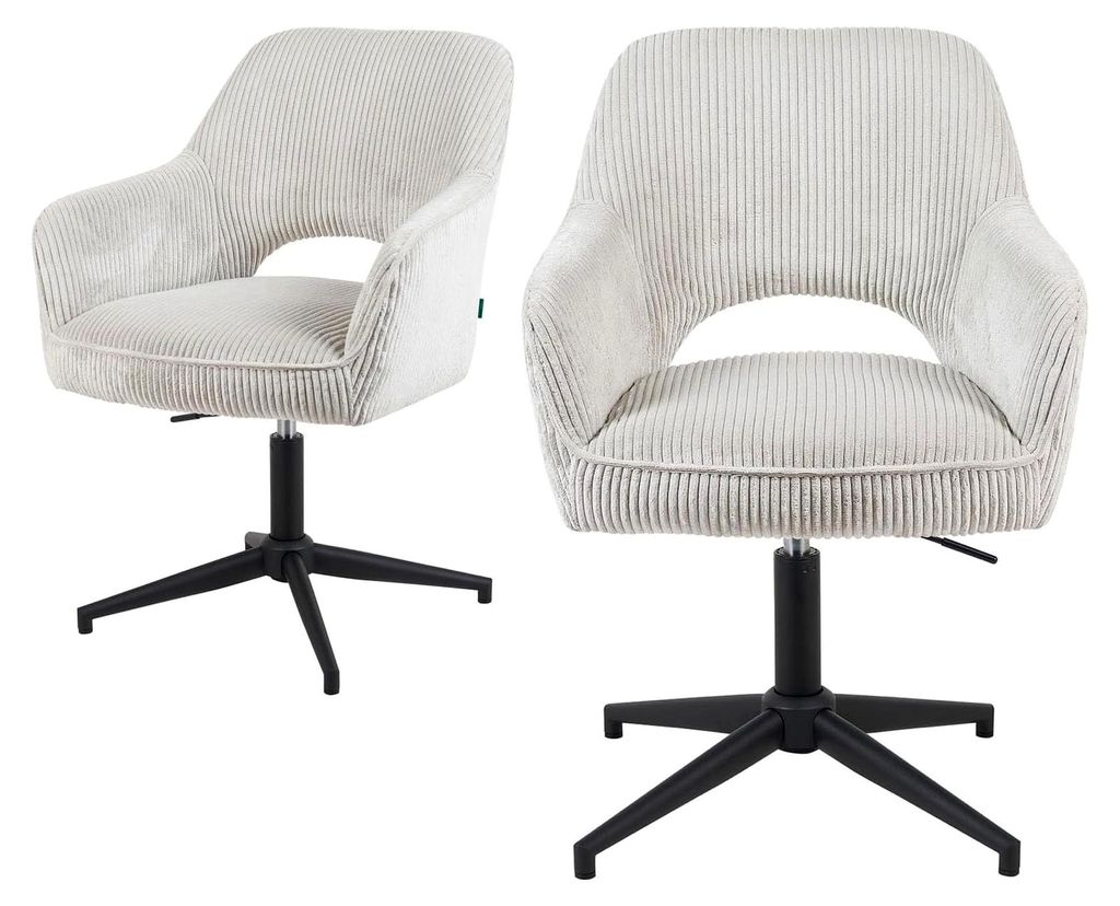 2er Set höhenverstellbare Esszimmerstühle, Bürostühle & Konferenzstühle, 360° drehbar mit Taschenfederkern, ergonomisch gepolstert, modernes ...