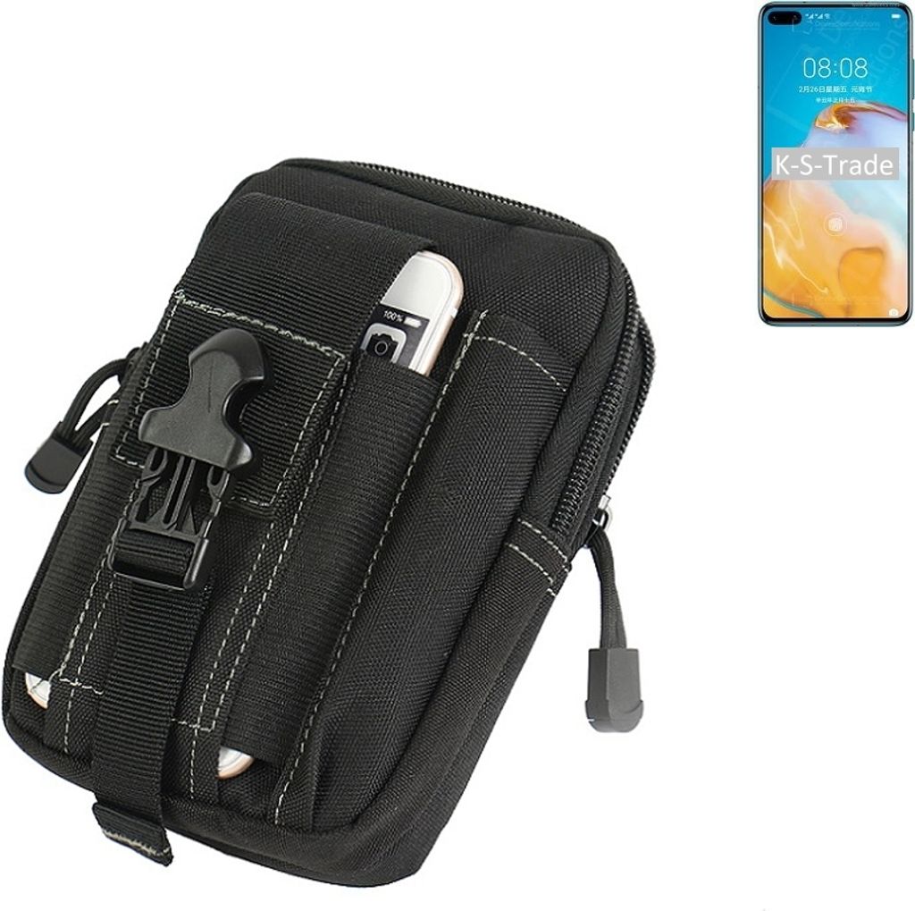 K-S-Trade Gürtel Tasche kompatibel mit Huawei P40 4G Gürteltasche Holster Schutz Hülle Handy Hülle Smartphone outdoor Handy-Hülle schwarz