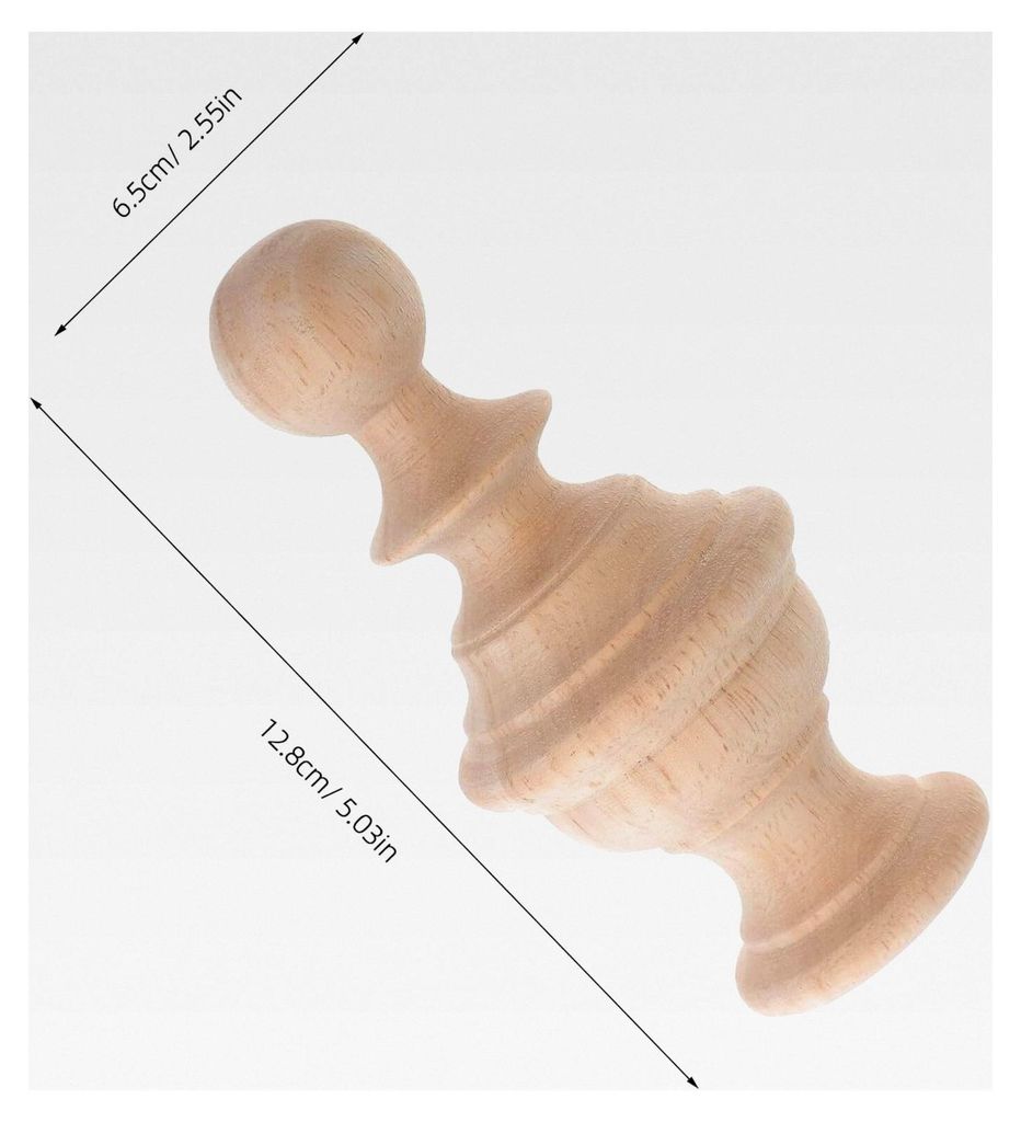 3 Stück Unbehandelte Holz Treppendübel Endkappen 6x10cm Treppenpfostenkappen aus Geschnittenem Holz für Bettpfosten, Gardinenstangen und Möbeld...
