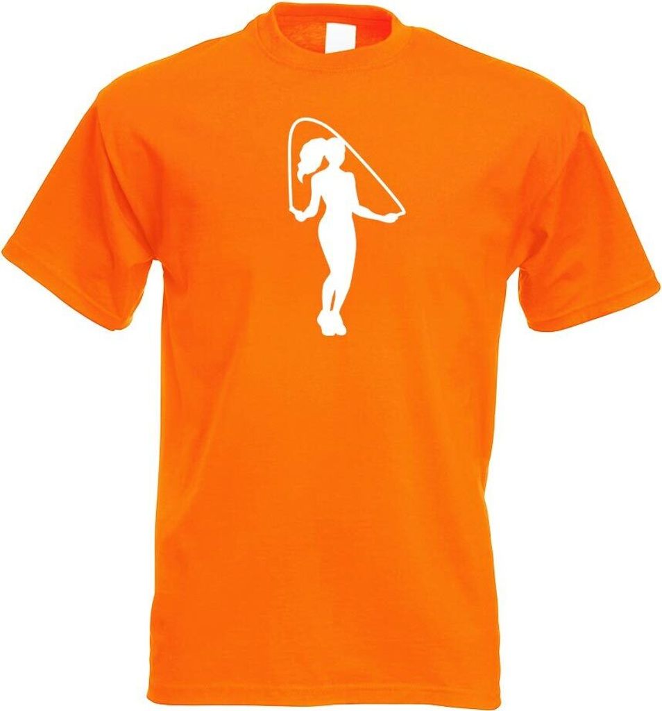 Kiwistar - T-Shirt - orange - Seilspringen Figur Sport Motiv Bedruckt Funshirt Design Print - mit Motiv Bedruckt - Funshirt Design - Sport - Freize...