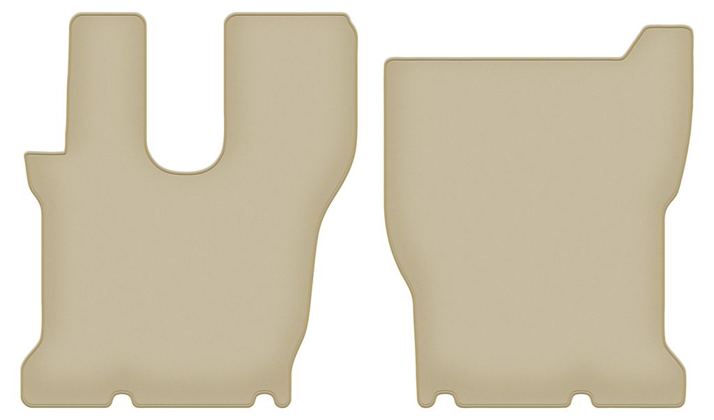 Velours-Fußmatten PREMIUM beige passend für Volvo FM I (1998-2001, Lkw) – mit Befestigungen – passgenau