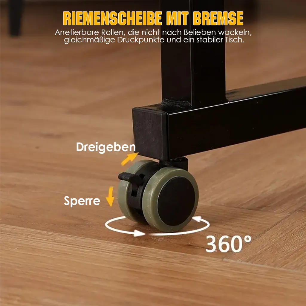Table d'ordinateur mobile 15 kg, structure en C, coloris rustique - 6
