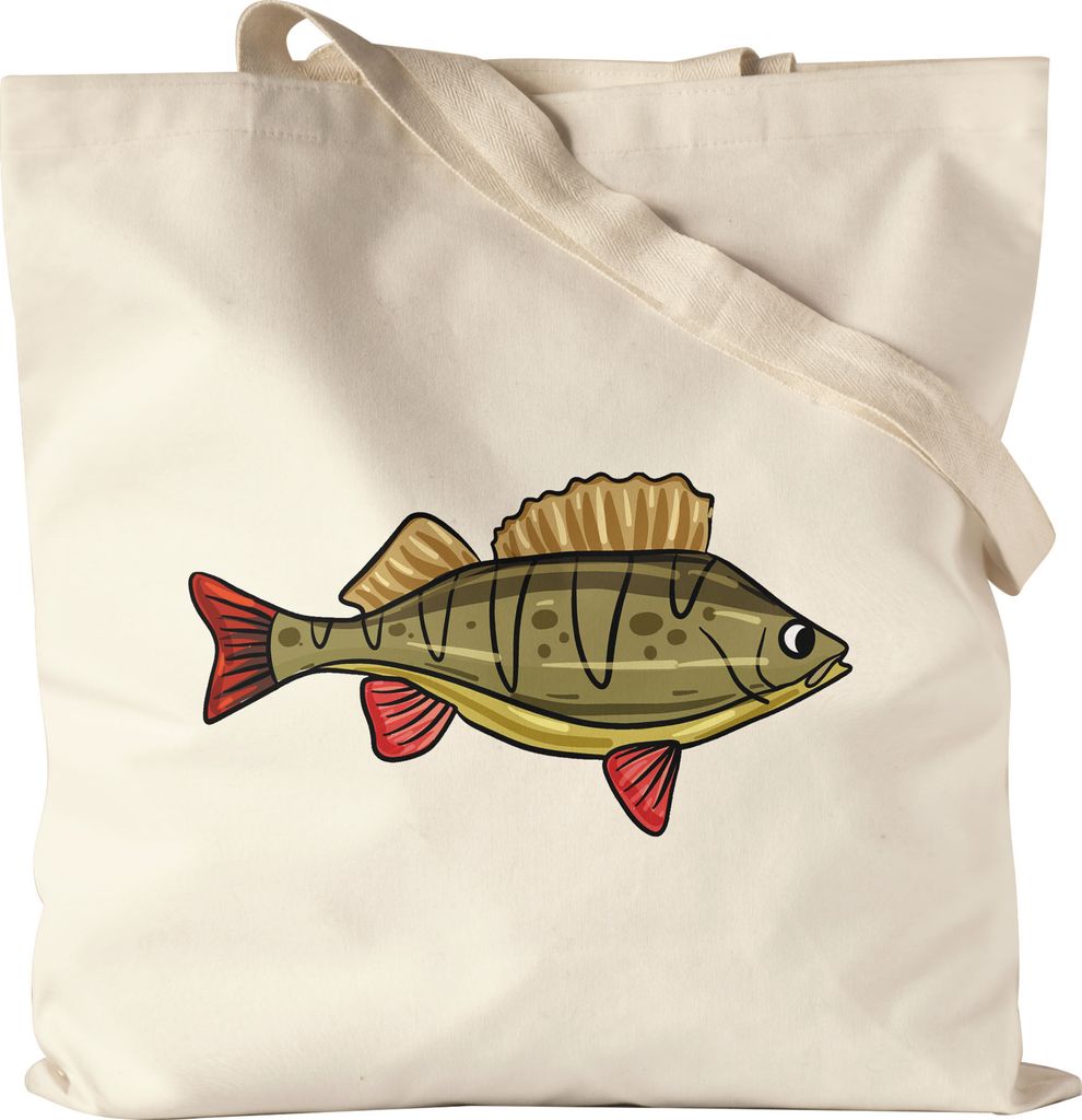 Fisch Jutebeutel Stoffbeutel Canvas Angeln Fische Angelzubehör Geschenkidee Karpfen Dorsch Hecht Forelle