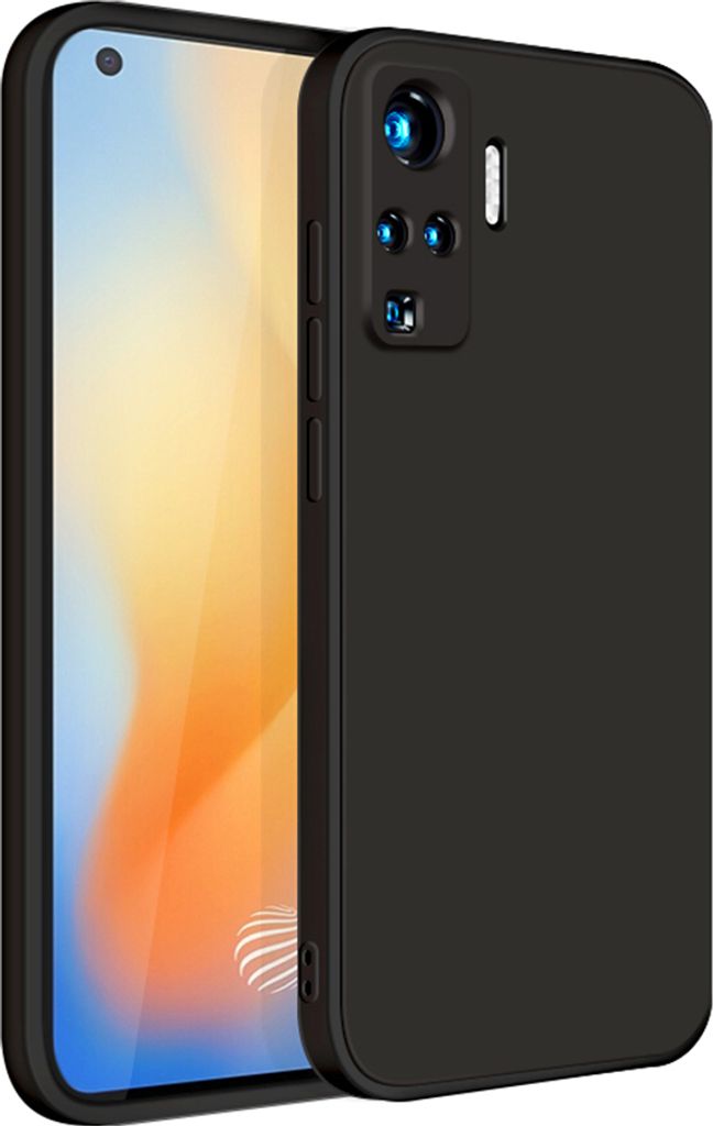 VIVO X50 Pro Hülle, LaimTop Slim Liquid Silikon Gel Gummi Schutzhülle für VIVO X50 Pro Schwarz