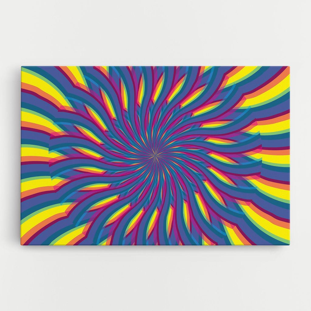 ARTHUB Leinwandbild 50x70 cm, Moving Art 01 | Wohnzimmerdekoration, Hängende Bilder, Wanddekoration, Heimdekoration, Abstrakte, Optische Täusch...