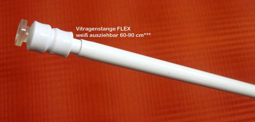 Vitragenstange-Gardinenstange-Klemmstange FLEX weiß, ausziehbar 60-90 cm