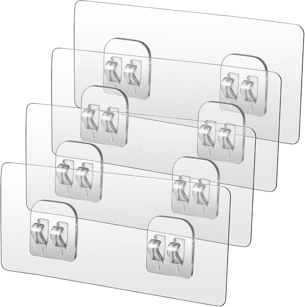 4 Pack Shower Caddy Adhesive Hooks Ersetzung Starkes Etikett für Badewanne und Dusche Wasserfestes Regal Haken Seife Hängetasche ohne Bohren