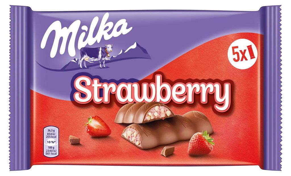 Milka Strawberry Riegel 5x36,5g Produktbild 