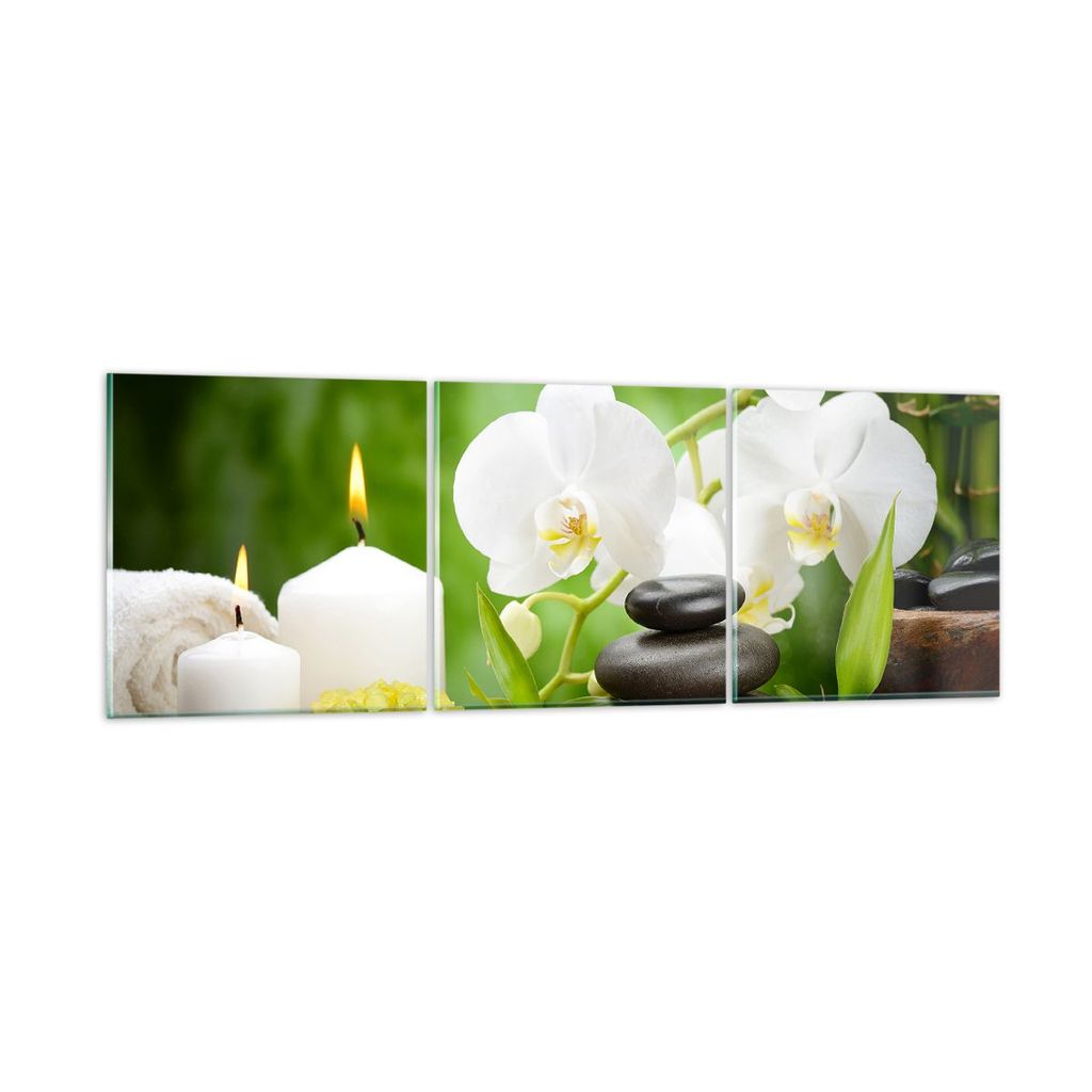 Bilder auf glas - Blume aromatherapie spa - 150x50cm - Glasbilder - Wandbilder - Kunstdruck - zum Aufhängen bereit - Wanddekoration aus Glas - Gla...