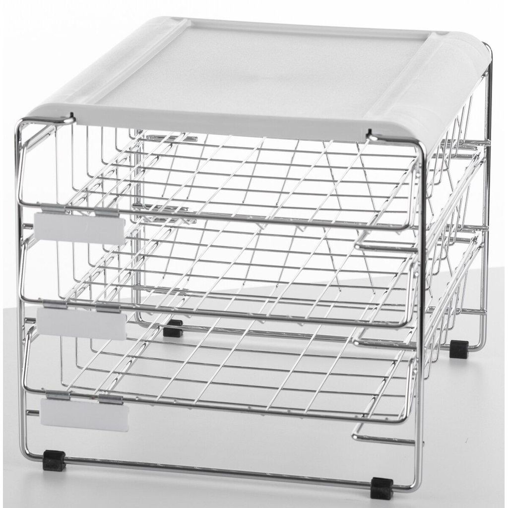 Briefablage-Gestell 3 Körbe Längsformat B4 chrom Produktbild 