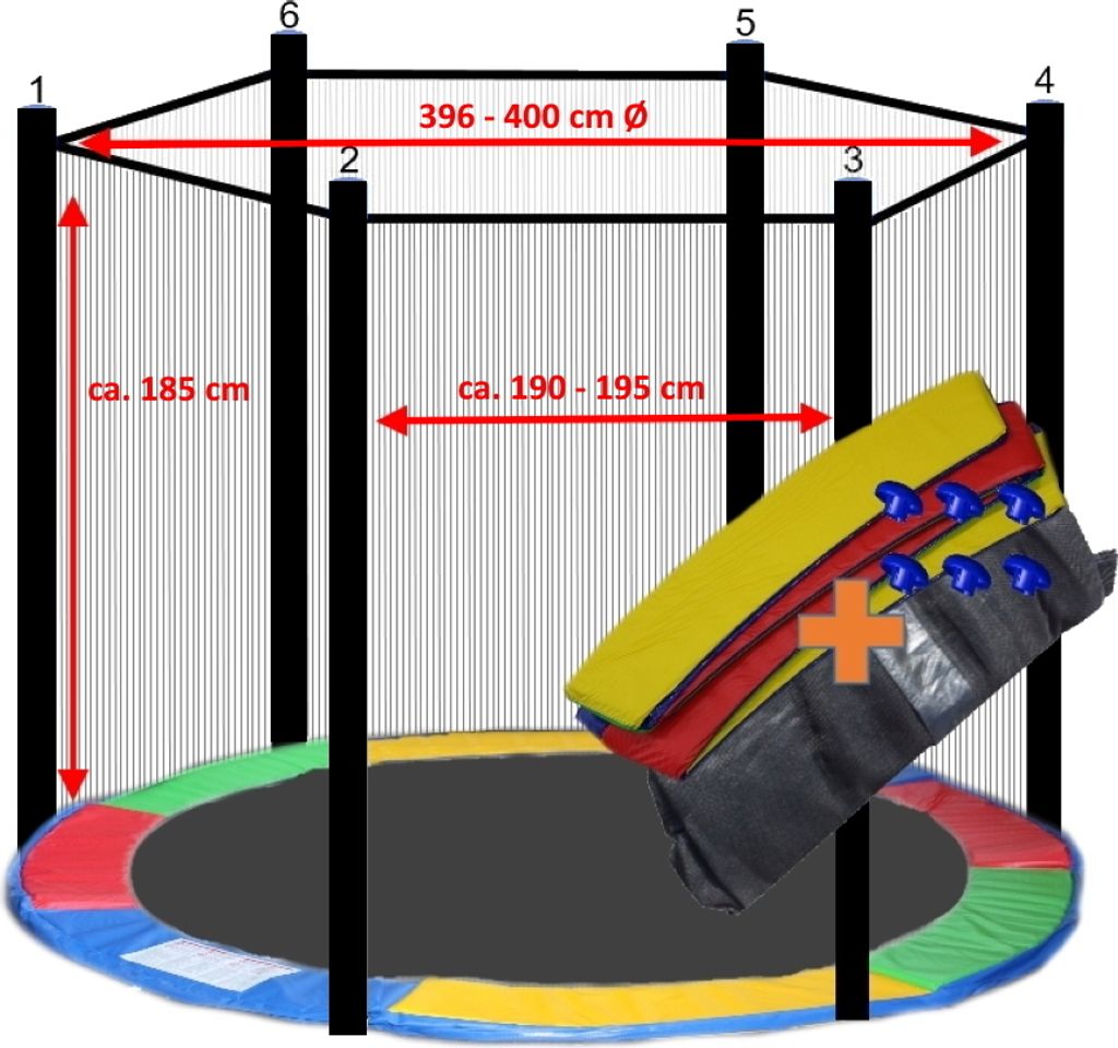 walexo Trampolin Randabdeckung + Sicherheitsnetz für 6 Produktbild 