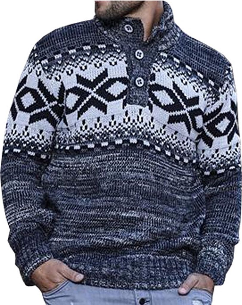Brandneu Schicker Grob-Strickpullover CARISMA CRM7393 Norwegerpullover Schwarz L