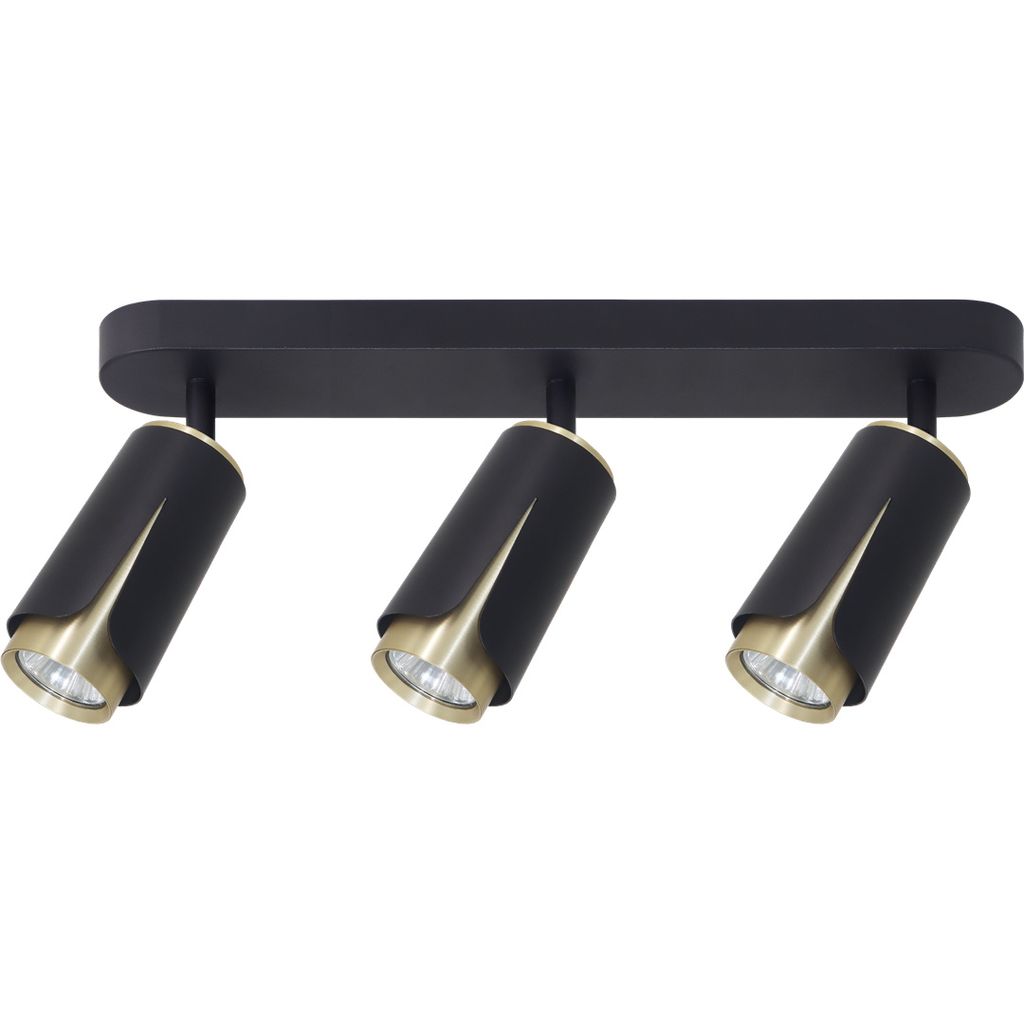 Streifenleuchte schwarz-gold 3xGU10 8W Flower Milagro