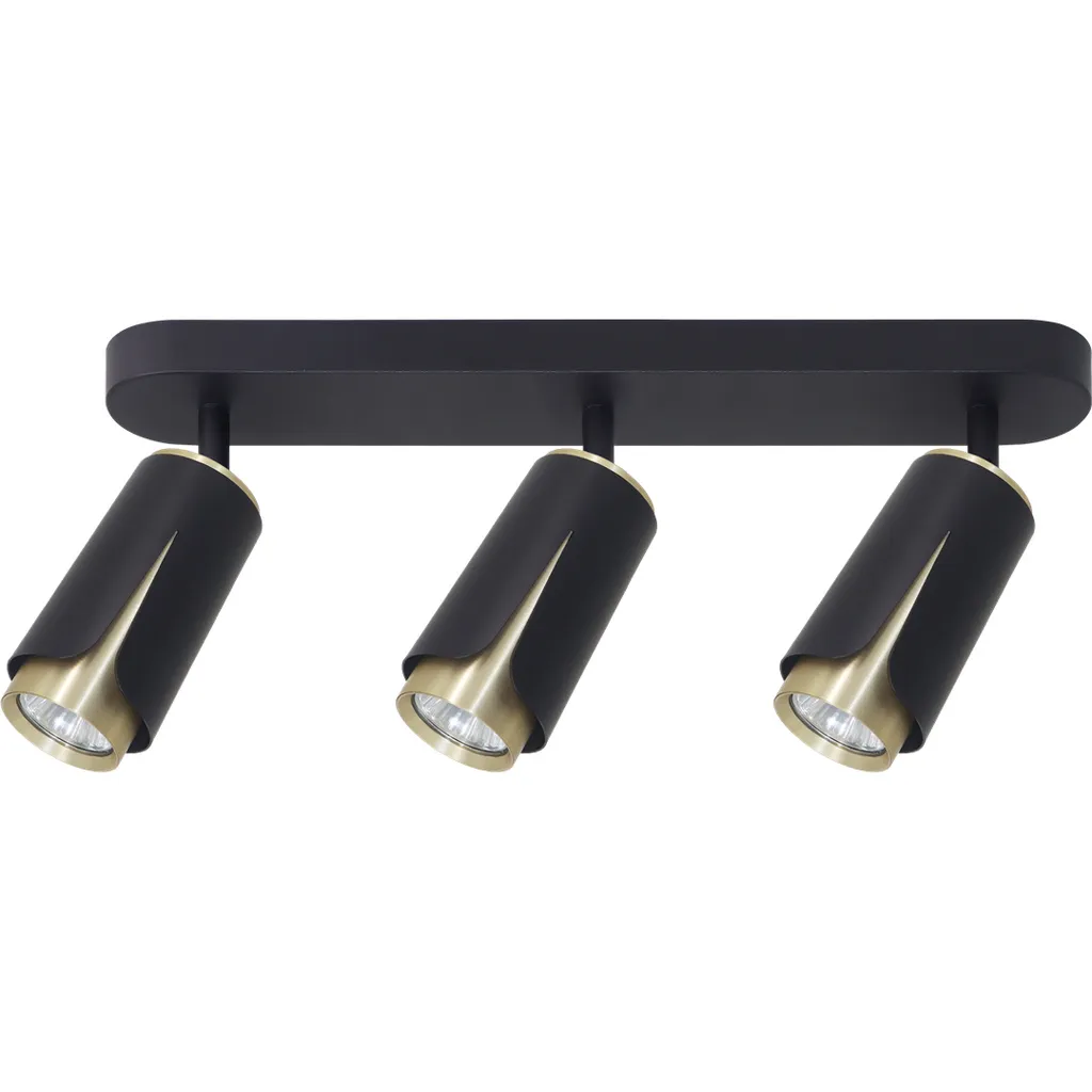 Rampe de spots pour cuisine et salon Flower noir or 3xGU10 Milagro