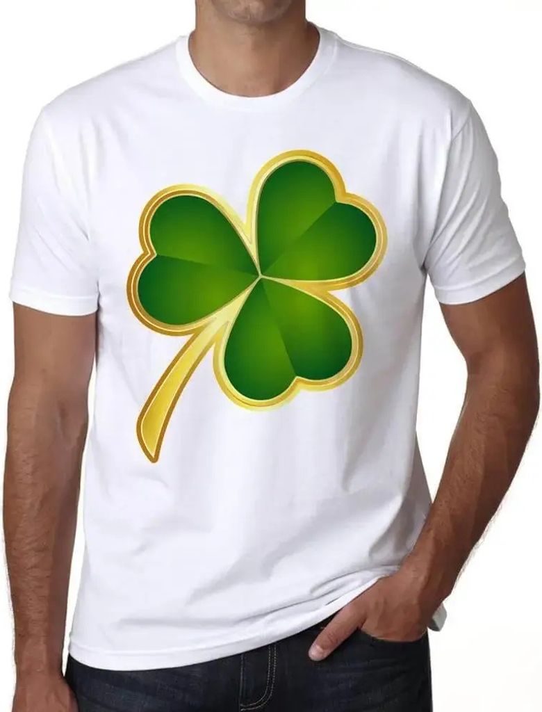 Herren Grafik T-Shirt Goldenes Kleeblatt zum St Patricks Day – St Patrick's Day Gold Shamrock – Öko-Verantwortlich Vintage Jahrgang Kurzarm Lu...