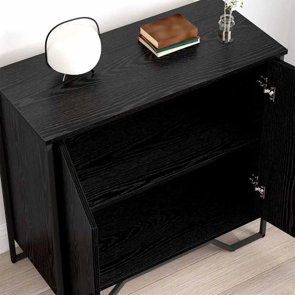 Maison Exclusive Credenza Rovere Nero 78x35x74,5 cm | Mobiletto Madia - 4