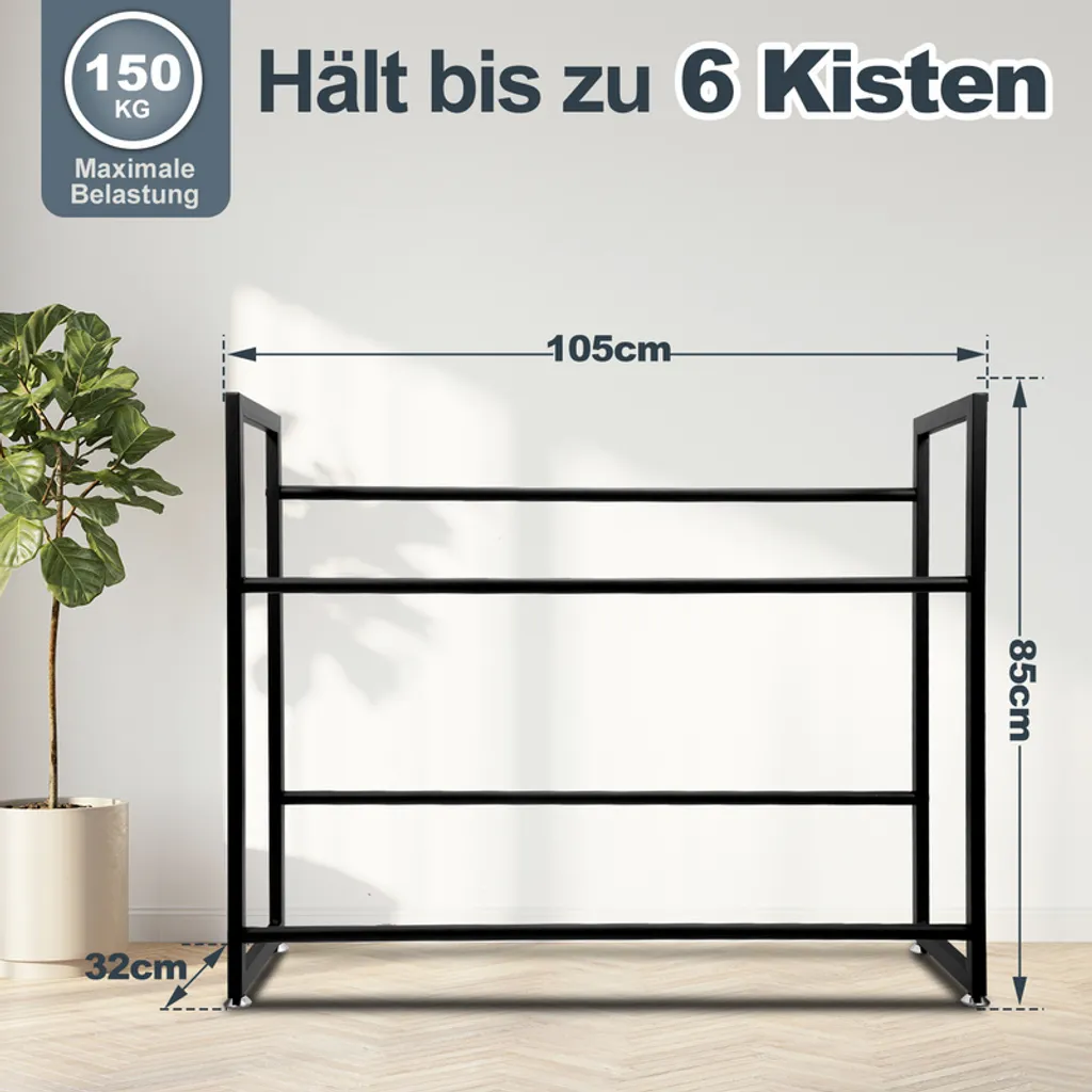Yakimz Portacasse per bevande Portacasse per birra Portacasse per bevande per 6 casse Nero 105x32x85cm - 2