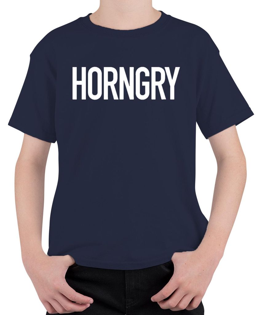 HORNG RY lustig Geschenk Geburtstag Humor Minimal Retro Uni Kinder T-Shirt, Navy, 104