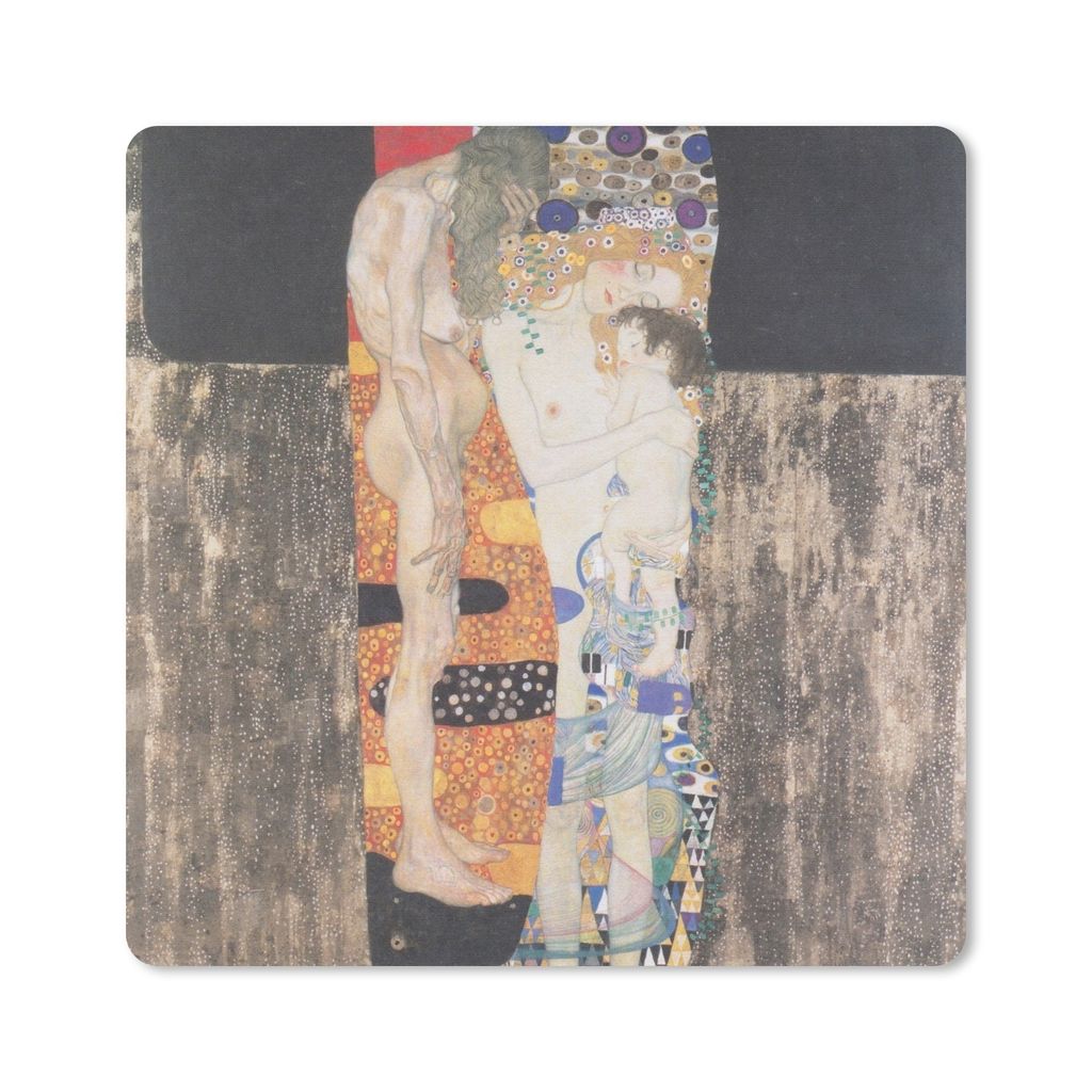 MuchoWow Mauspad Mousepad Die drei Etappen im Leben einer Frau - Gemälde von Gustav Klimt 30x30 cm - Mousepads - Maus Mat - Pad - Mausunterlage ...