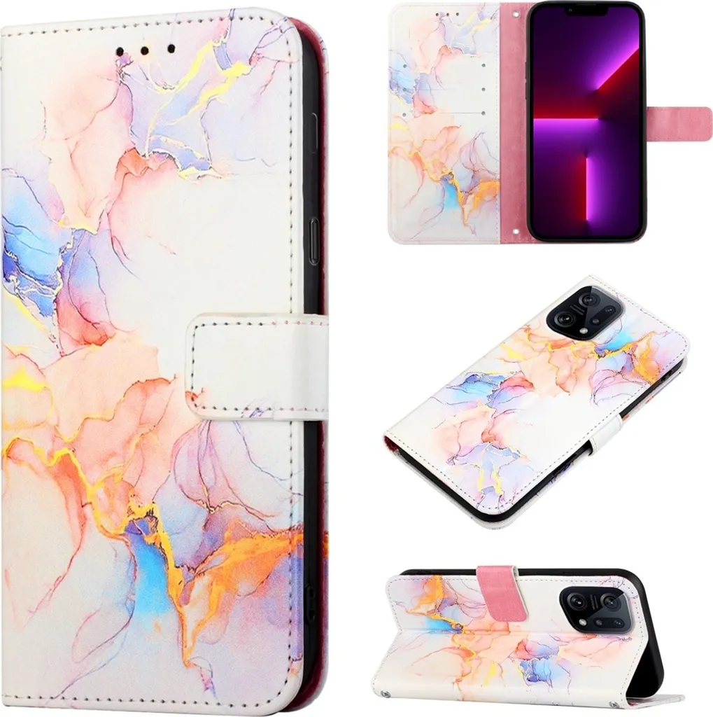 Custodia Artigianale OPPO Find X5 Marmo - Portafoglio Pelle PU