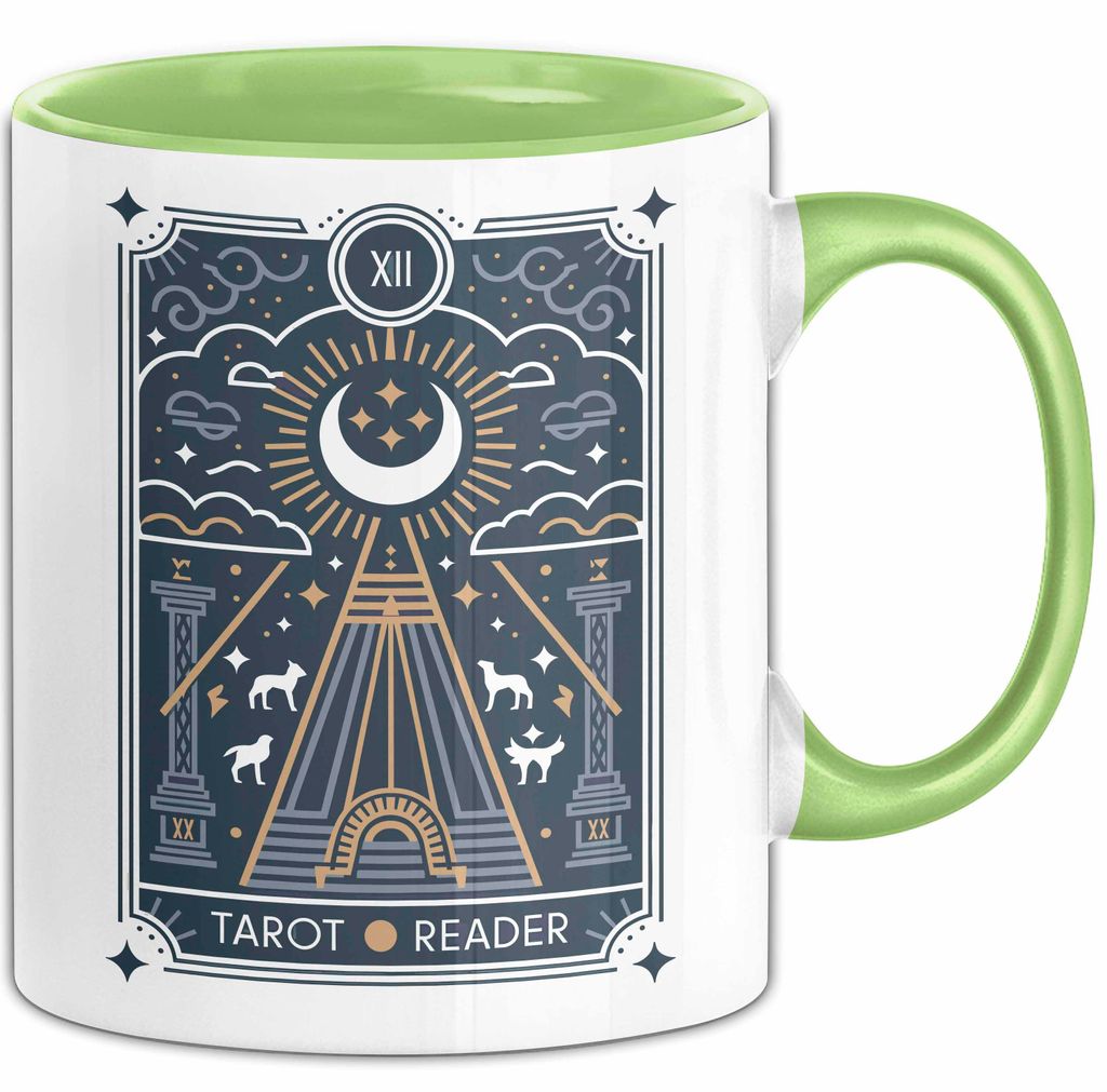Tarotkartenleser Tasse Geschenkidee für mystische Sucher (Grün)