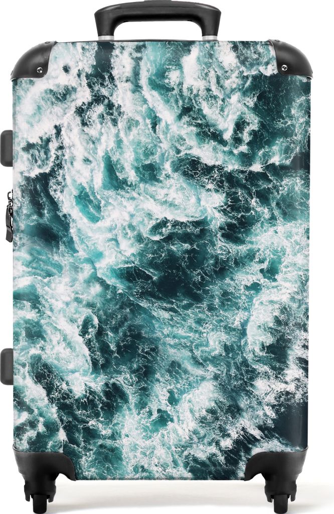 NoBoringSuitcases.com Großer Koffer - Meer - Blau - Natur - Wasser - Kombinationsschloss TSA - Hartschalen Trolley 4 Rollen - 72 liter - Reiseko...