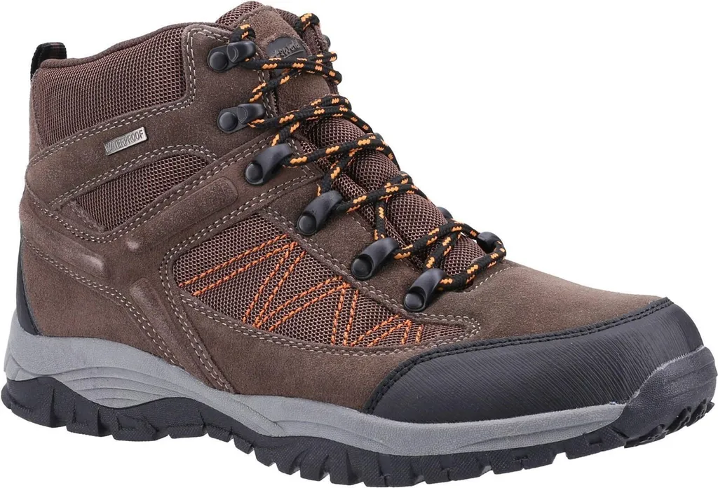 Bottes de randonnée confortables anti-fatigue homme en daim marron