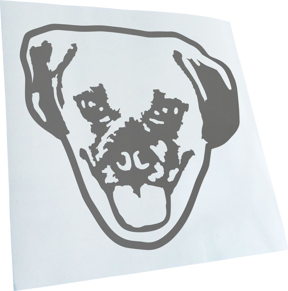 Kiwistar - Autoaufkleber - Puggle Hund - Grau - 60x55cm - Aufkleber für Auto, Laptop, Fahrrad, LKW, Motorrad Mehrfarbig JDM Decal Racing