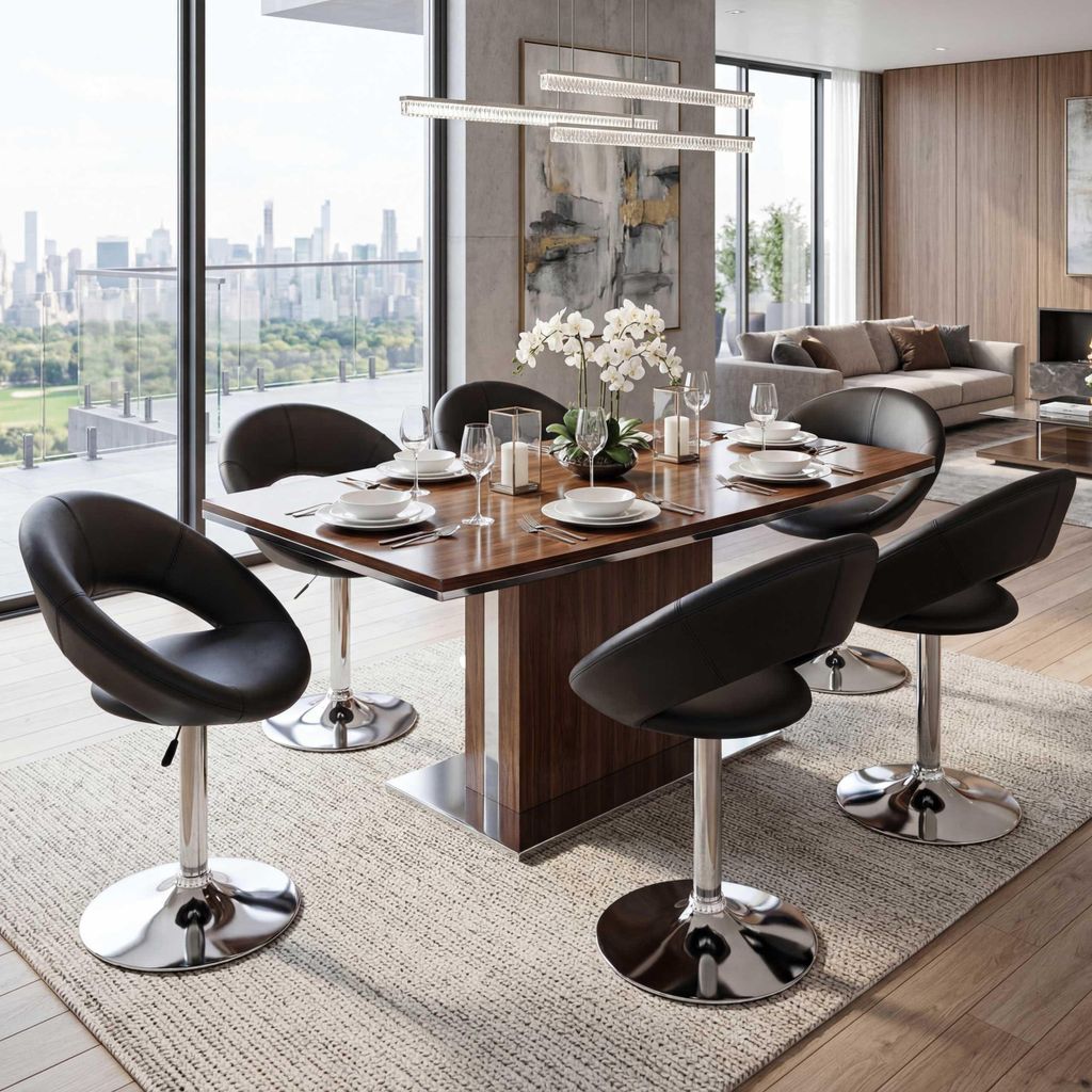 6er-Set Esszimmerstuhl Eßzimmerstuhl Stuhl Palermo schwarz