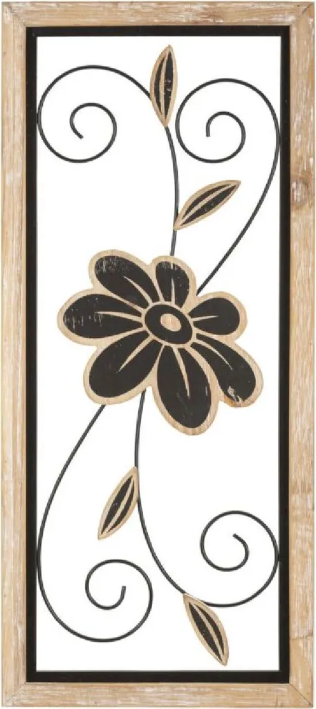 Panneau Mural Koman 26x60 cm Mauro Ferretti en Bois et Finition Noire